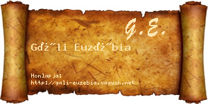 Gáli Euzébia névjegykártya